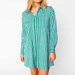 NWT BuddyLove Beau Mini Shirt Dress in Cucumber Water size XL